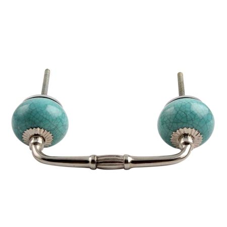 Sea Green Crackle Ceramic Bridge Handle